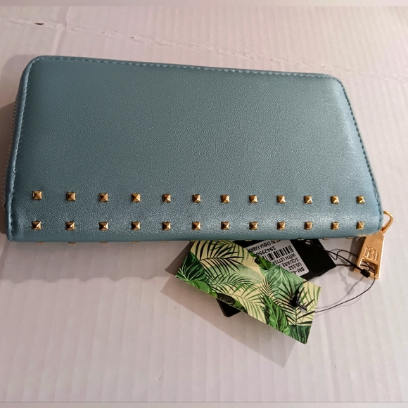 Badgley Mischka Women's Metallic Blue Square Studs Long Wallet (NWT). - Picture 5 of 10
